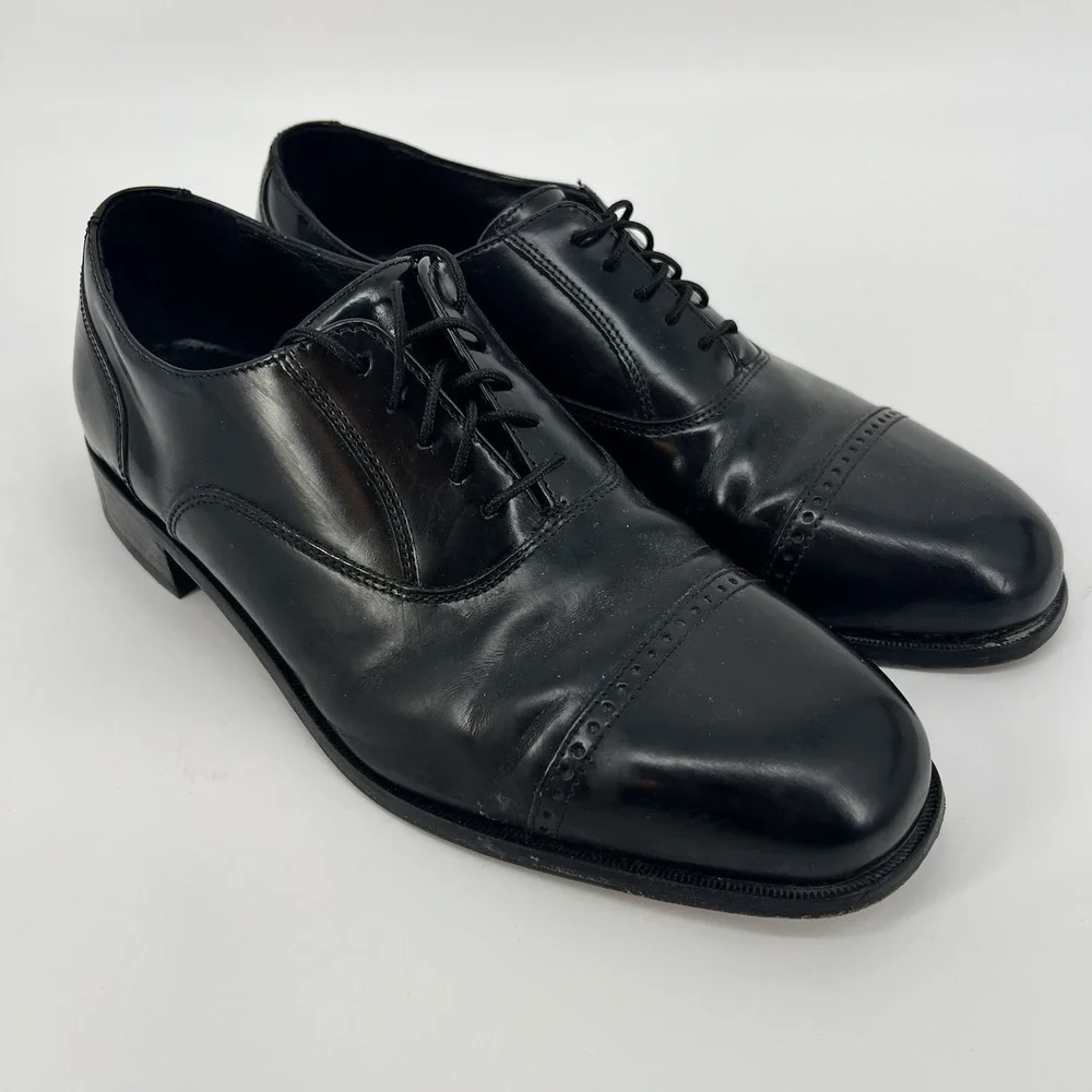 Florsheim Black Lexington Cap Toe Oxford Shoe 17067-01 Mens Size 9D Leather